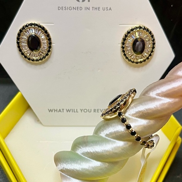 Bomb Party Matching BOG Stud Earrings and Ring Set - Picture 2 of 4